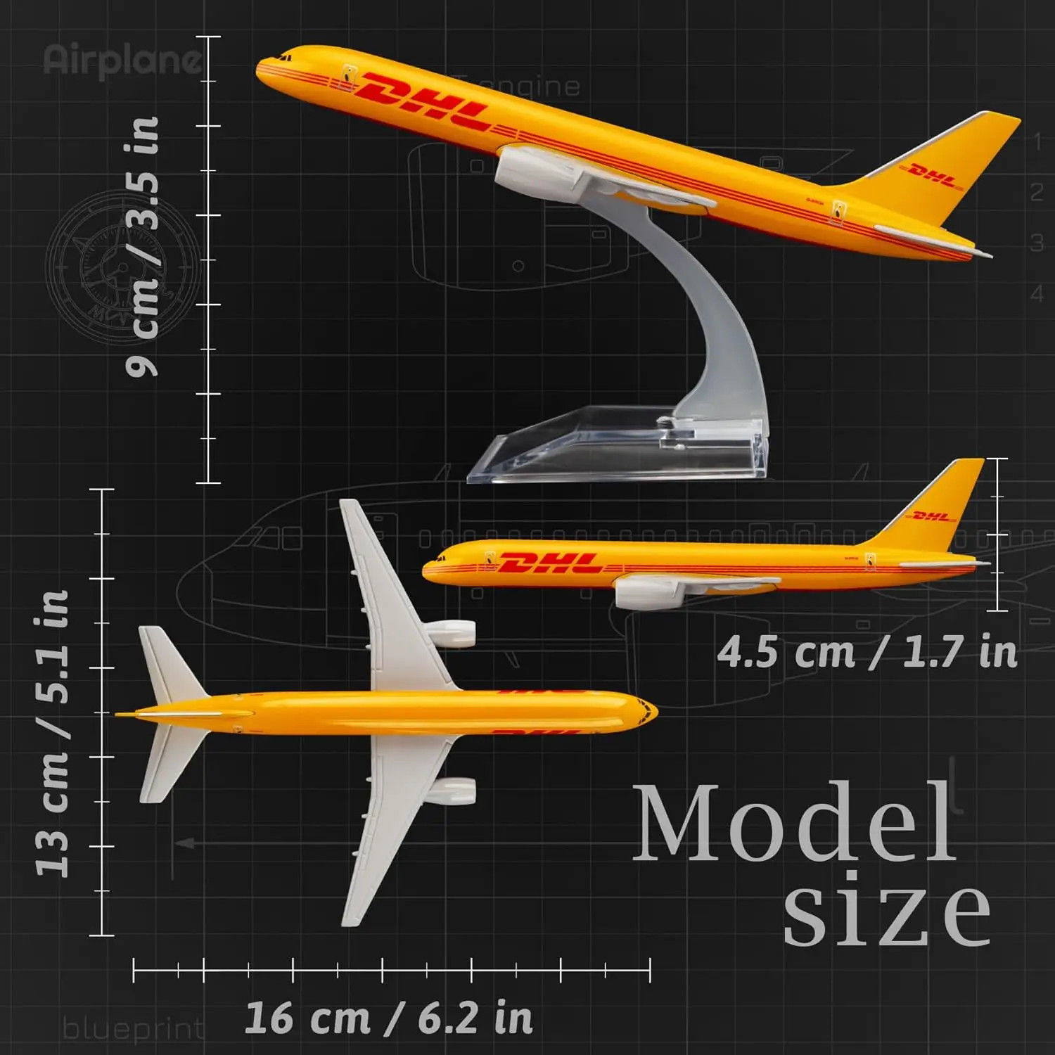 1/400 مقياس نموذج طائرة B757 DHL الخطوط الجوية سبيكة الطائرات 16 سنتيمتر 757 نموذج طائرة لعب الأطفال جمع الهدايا الديكور