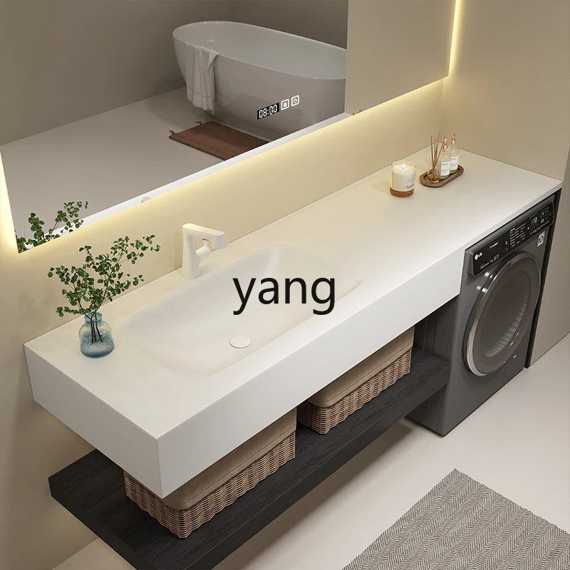 XYY balcony washing machine cabinet combination rock slab hot bending integrated basin bathroom cabinet