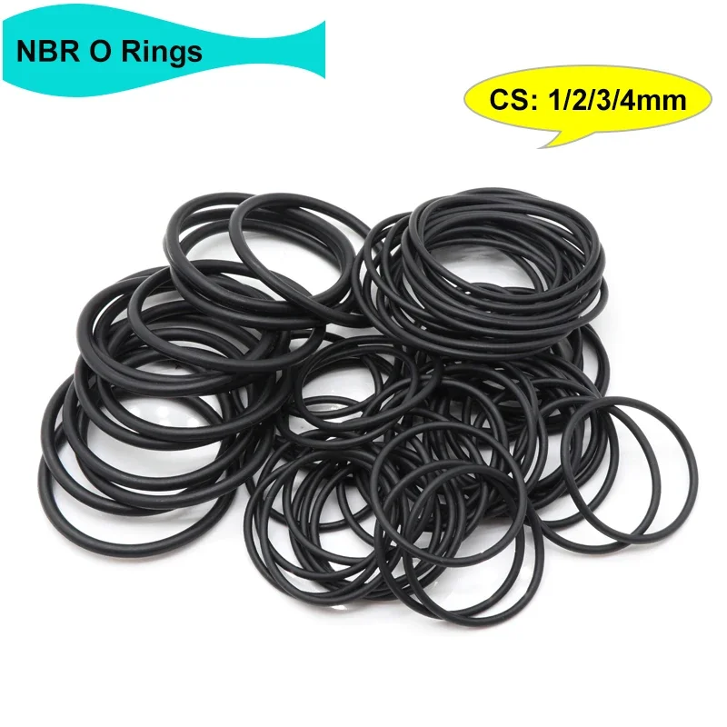 

50pcs Black NBR O Rings CS1 2 3 4 mm OD 5~80mm Automobile Nitrile Rubber Washer Round O-Type Corrosion Oil Resist Sealing Gasket