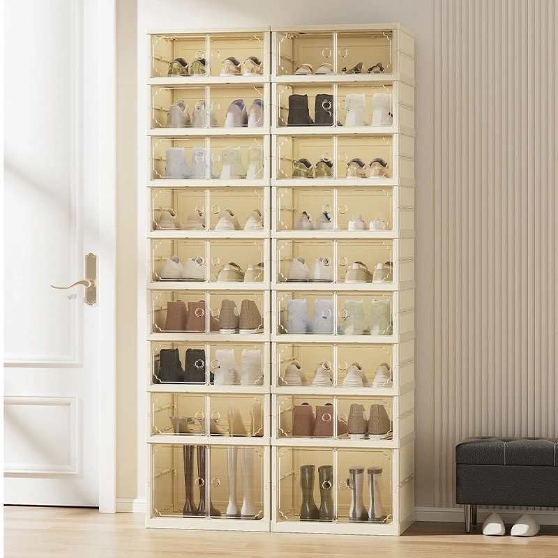 

1 шт. бытовой складной шкаф для обуви, не требующий установки, многослойный шкаф для хранения обуви, пластиковый прозрачный ящик для хранения обуви