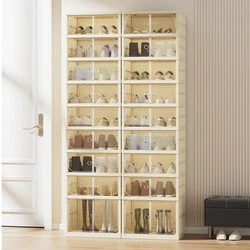 1Pc Household Foldableing Shoe Cabinet Installation-Free Multi-Layer Shoe Storage Cabinet Plastic Transparent Storage Shoe Box
