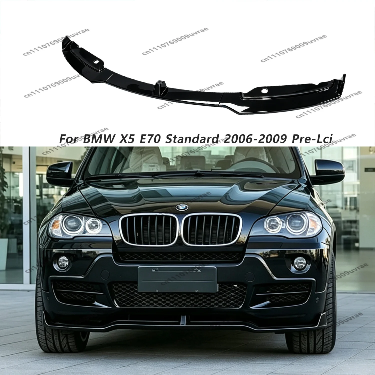 Gloss Black MT Style Front Bumper Splitter Lip Spoiler Diffuser For BMW X5 E70 Standard 2006-2009 Pre-Facelift Bodykits Tuning