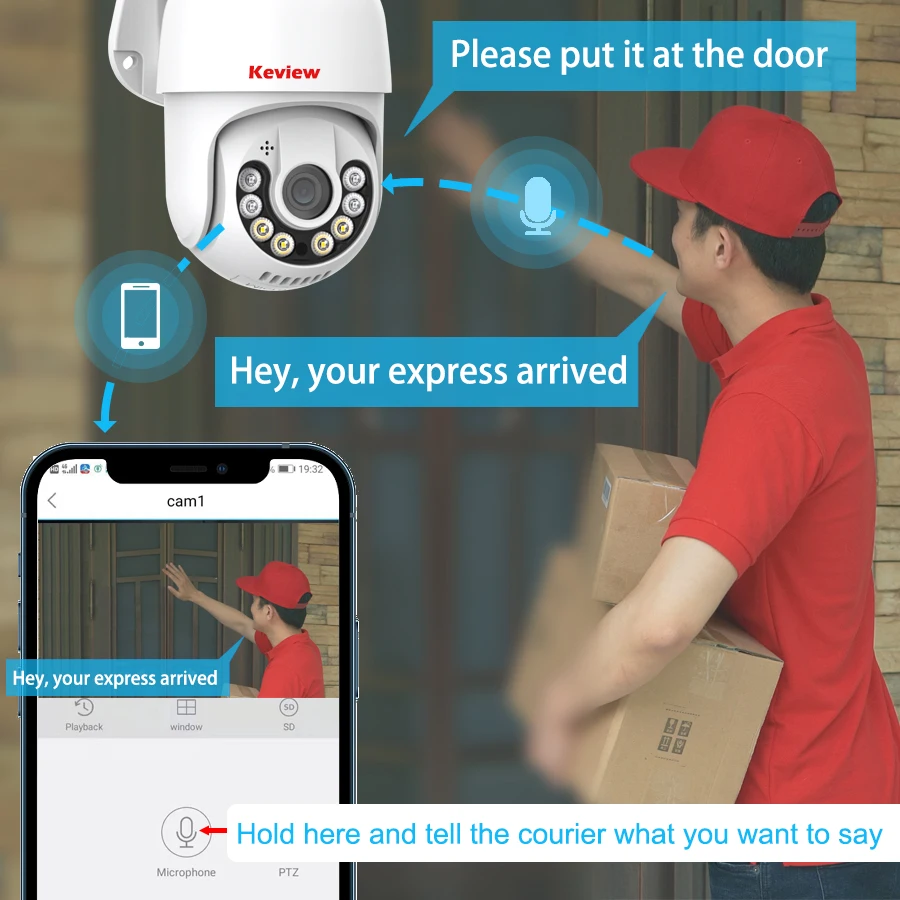 IP Wifi Camera Wireless 2MP 3MP 5MP Outdoor Digital Zoom PTZ IP Camera Wifi Audio AI Human Detection CCTV Surveillance IP Camera