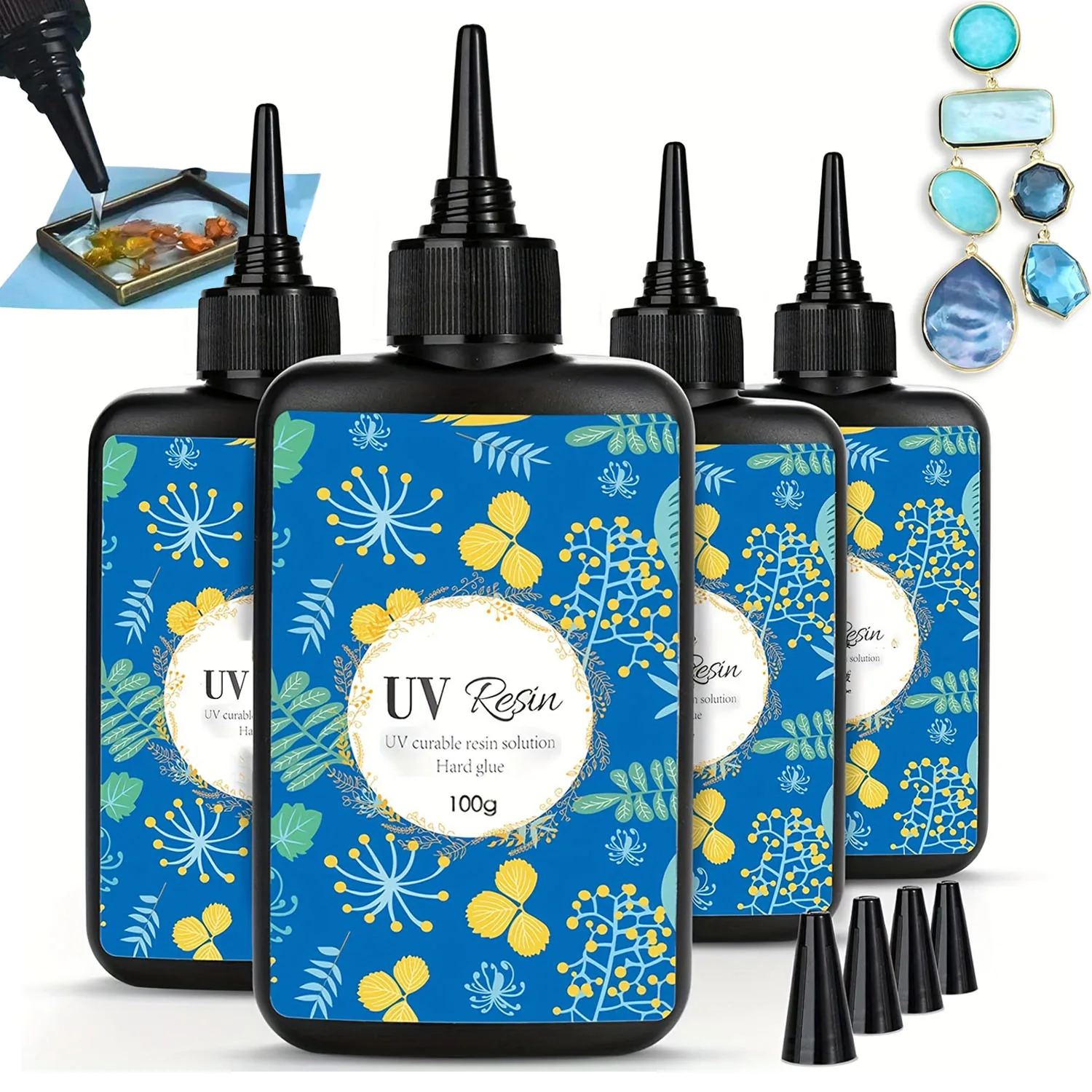 Mehrere schnell trocknende, farblose, transparente UV-Harzkleber, UV-Flüssigkeit, UV-Härtung, ideale Handwerk-DIY-Schmuckherstellungswerkzeuge