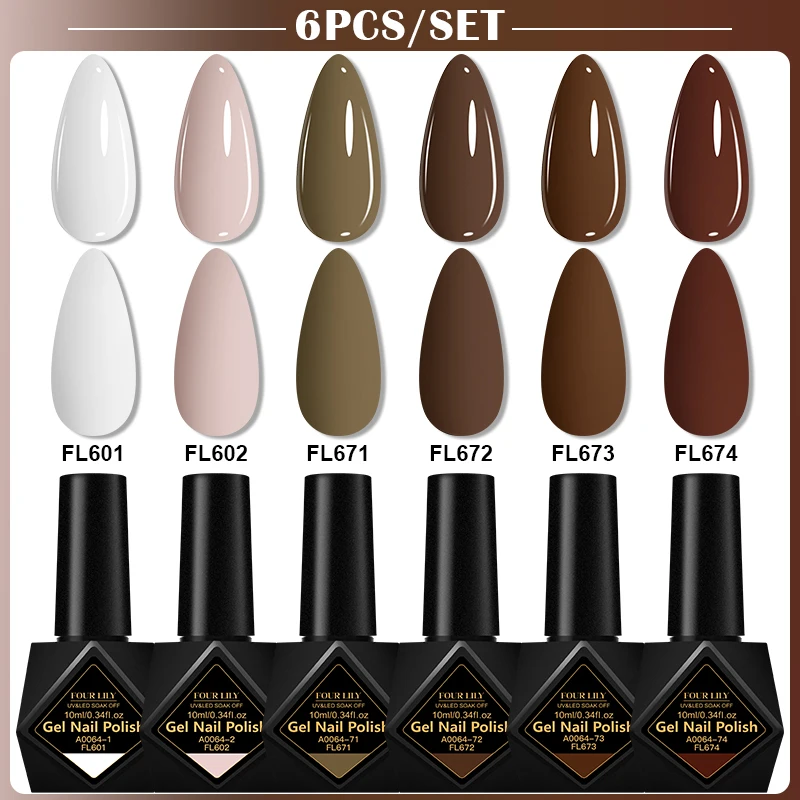 6 قطعة الألوان العصرية جيل للأظافر مجموعة تلميع نقع قبالة الأشعة فوق البنفسجية LED الورنيش DIY بها بنفسك مانيكير شبه دائم صالون جودة البولندية سريعة الجافة #1