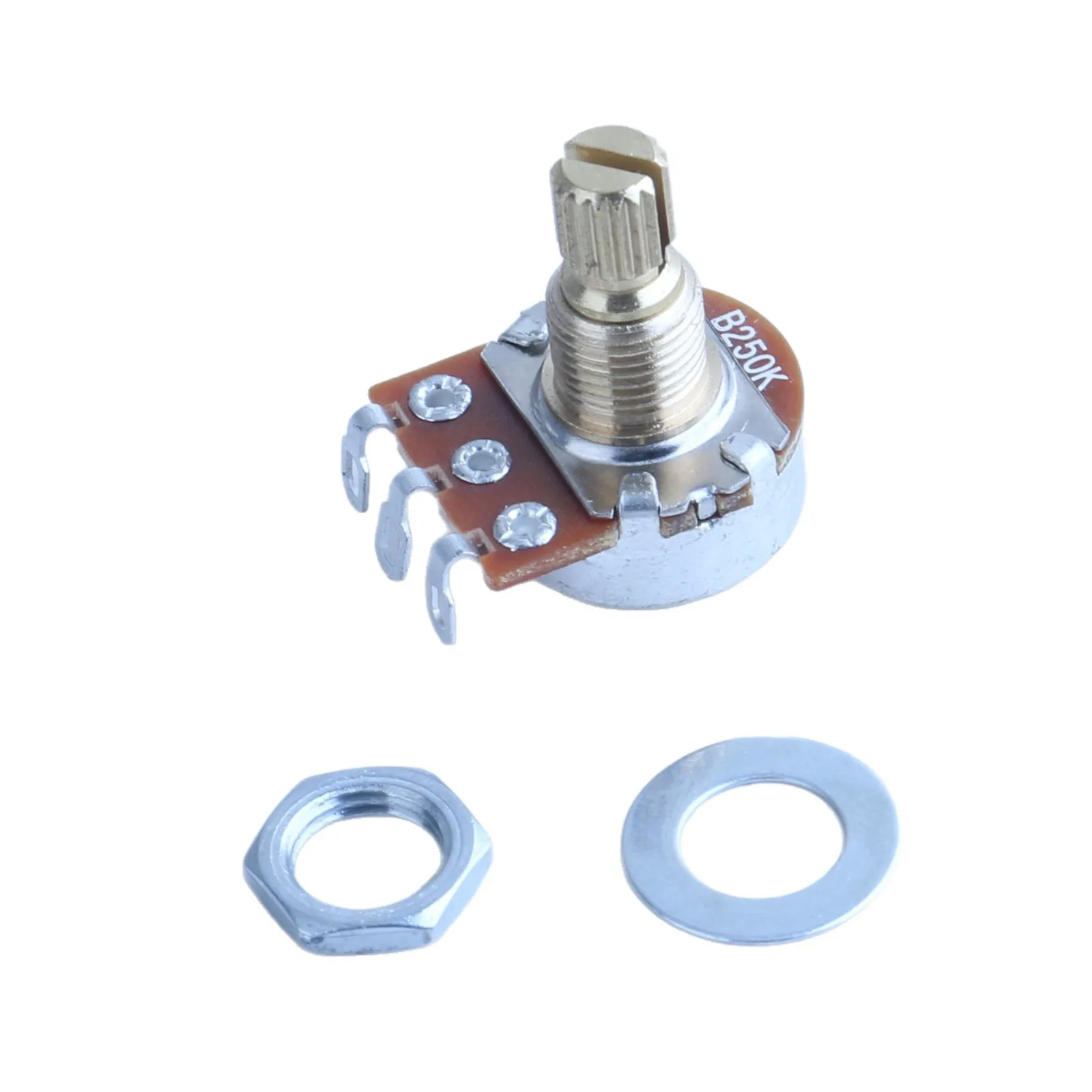 Guitar/Bass Potentiometer Set  A250K / B250K/B500K Brass Shaft & Silver Cap Guitar Parts & Accessories