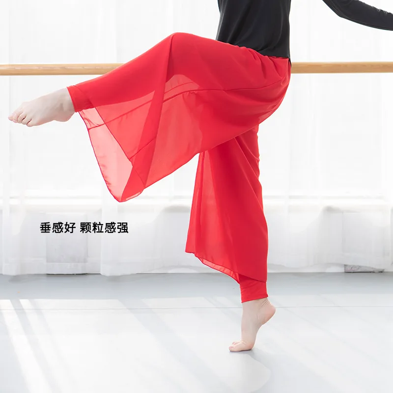 

Elegant chiffon modern dance practice pants classical dance clothes women's wide-leg pants