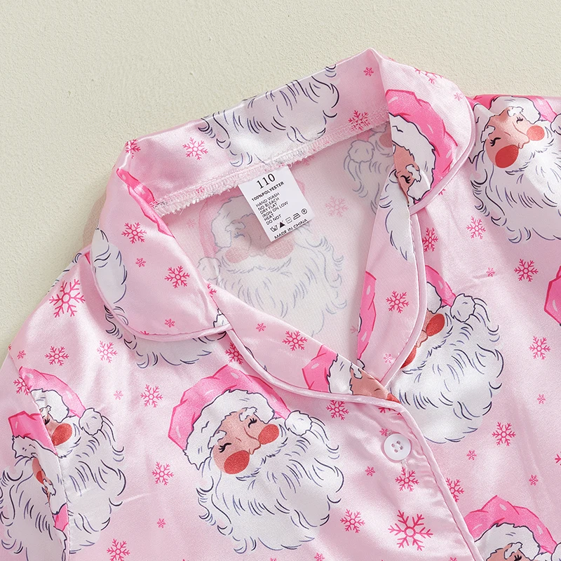 Baby Girl 2Pcs Christmas Pajamas Long Sleeve Feather Trim Shirt Pants Set Toddler Sleepwear