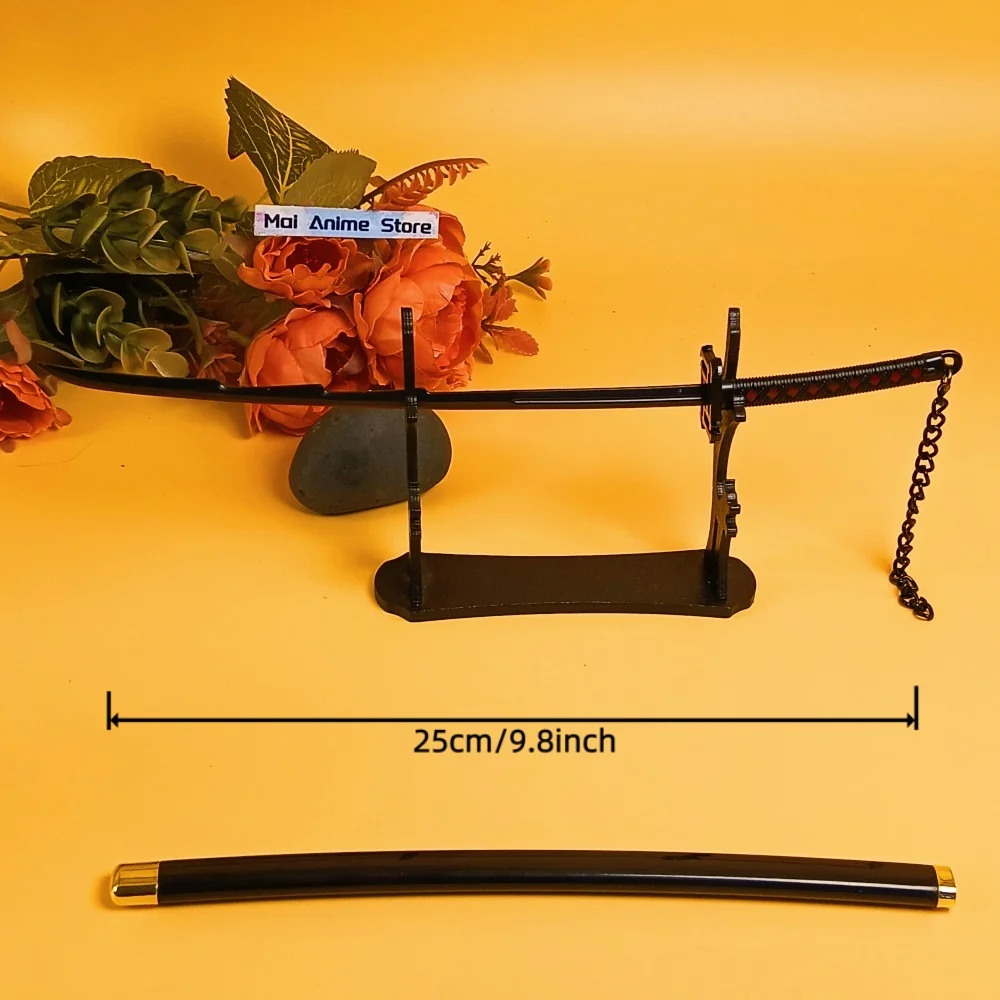 10 بوصة أنيمي بليتش كاتانا كوروساكي برمجة السيف الأصلي الساموراي صابر شفرة معدنية الحجم الحقيقي اليابانية كاتانا لعبة غير حادة هدية #4