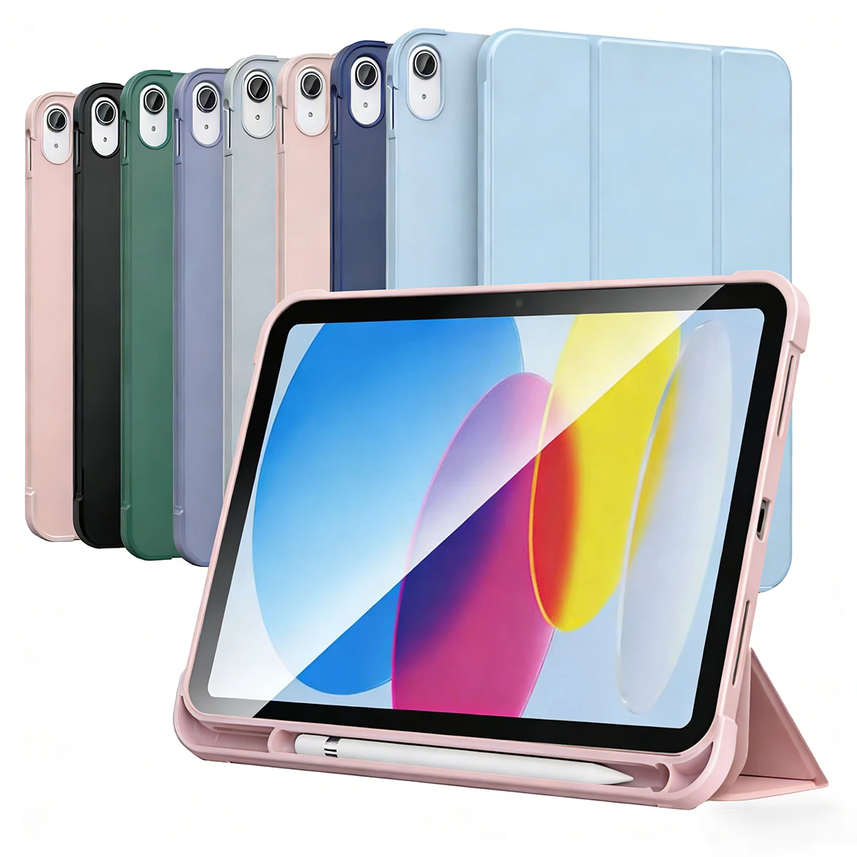 

Case for iPad (A16)/iPad 10th Generation [11-Inch 2025/10.9 Inch 2022],Trifold Stand Smart Cover with Pencil Holder and Soft TPU