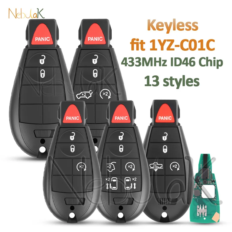 Smart Key fit Jeep Grand Cherokee Chrysler Town Country 300 Dodge Caravan Ram Challenger Charger 1YZ-C01C Proximity Fob
