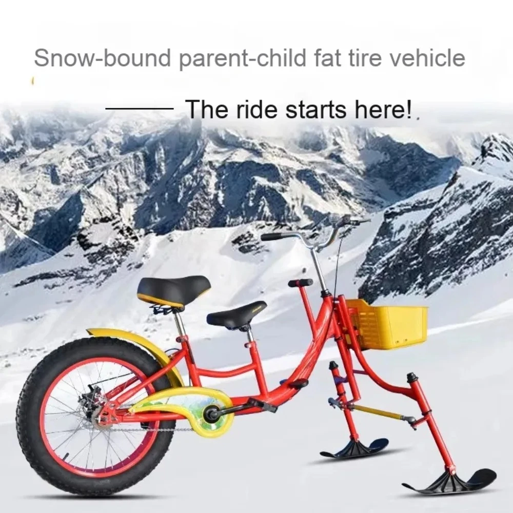 Adult Children Travel Style Snowmobile Ice and Snow Bike Ice Skate Cart Fun Parent-child Amusement Equipment