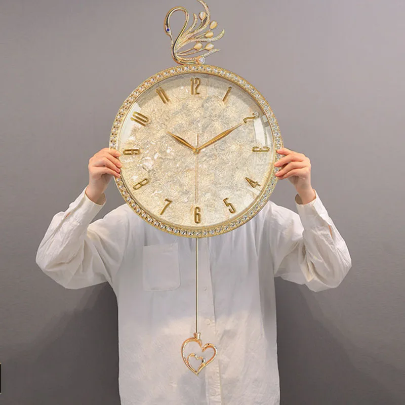 Vintage Luxury Wall Watch Romantic Nordic High Quality Fashion Wall Clocks Interior Design Reloj Pared Living Room Decoration