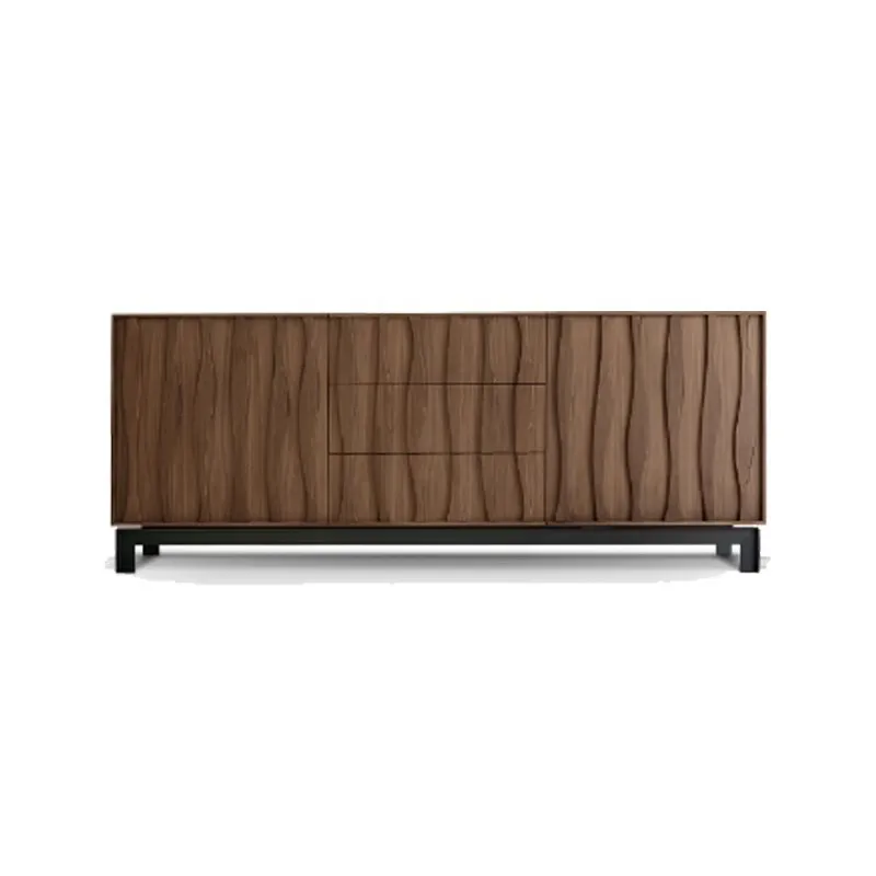 All solid wood Italian minimalist North American black walnut dining side cabinet entry porch cabinet decorative cabinet