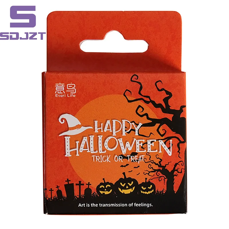 46Pcs/Box Funny Halloween Sticker Pack DIY Material Decorative Stationery Cup Notebook Mobile Phone Toy Scrapbook Kids Gift