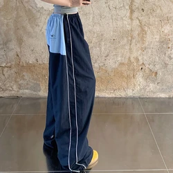 Wide Leg Parachute Pants Women Y2k Baggy Casual Joggers Chic Oversized Korean Harajuku Fashion Patchwork Trousers Hippie Pants