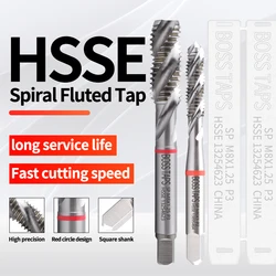 BOSS TAPS HSSE-M35 JIS Standard Red Ring Spiral Fluted Tap M1.2 M2 M3 M4 M5 M6 M7 M8 M9 M10 M11 M12 Machine Screw Thread Taps