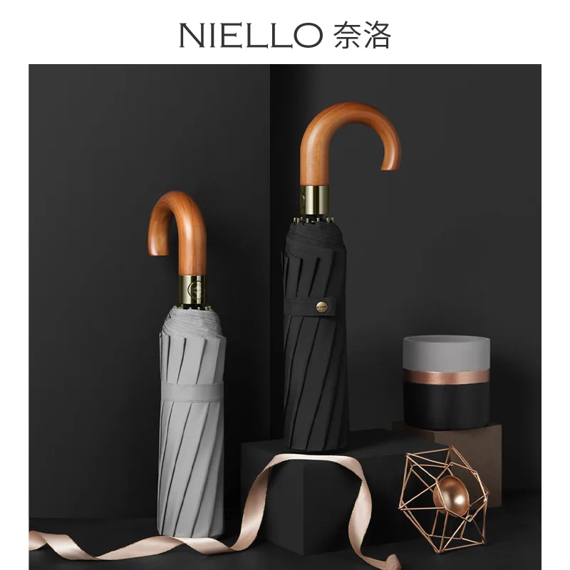 NIELLO-Fully Automatic Pongee Umbrella for Adults, Beach Umbrella, Save Rain, 62cm Radius, All in 1, 230T, Good Selling