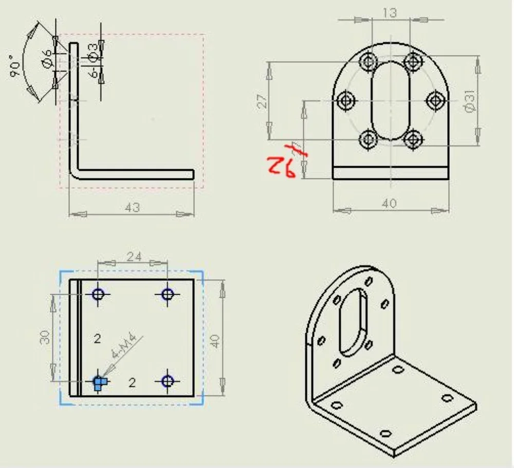 Fixed Bracket Holder Electric DC Motor Metal Installation BaseFor Geared Motor 37MM Diameter Gearbox Model Toy Car Accessories