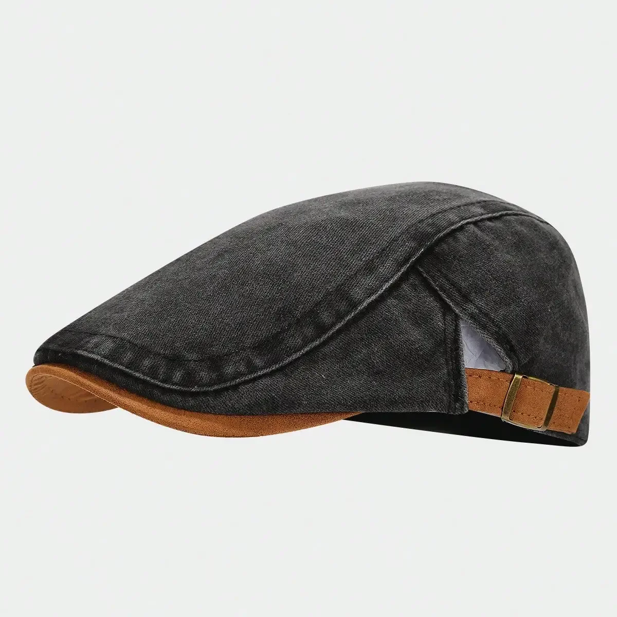 

New Vintage Washed Cotton Hat For Men, Autumn Simple Color-Block Beret