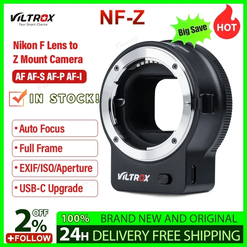 Адаптер для объектива VILTROX NF-Z Nikon F с креплением Nikon Z и автофокусом, полнокадровый объектив для камеры Nikon ZFC Z5 Z50 Z6 Z7 Z6II Z7II