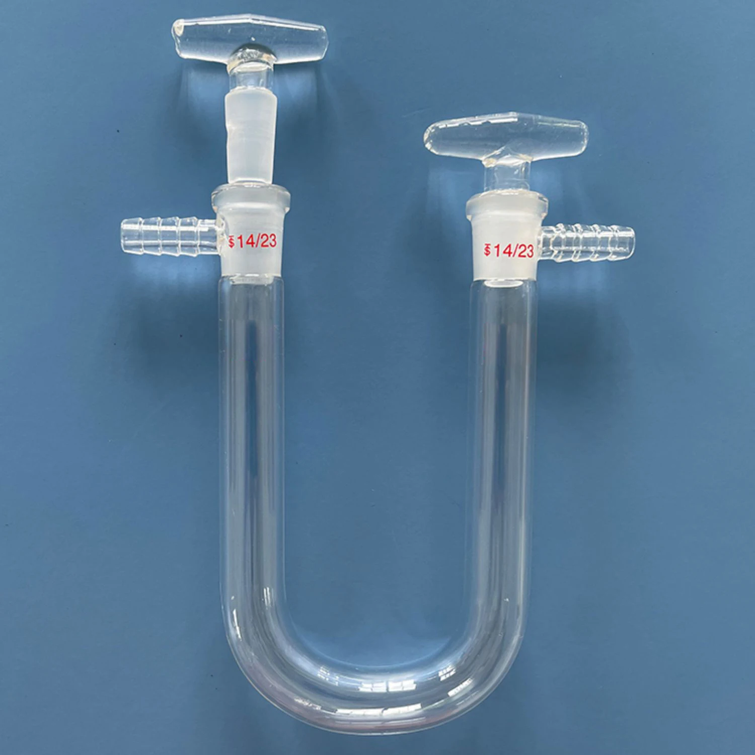 Gas U-shaped drying tube 18mm*150mm Glass handle grinding plug with holes 14mm Laboratory instrument