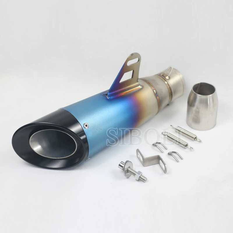 For Yamaha R1 R6 CBR600 Z750 Z900 ER6N Tmax500 51mm Universal Motorcycle Exhaust Muffler Steel Pipe 4 Colors Scooter Pit Racing