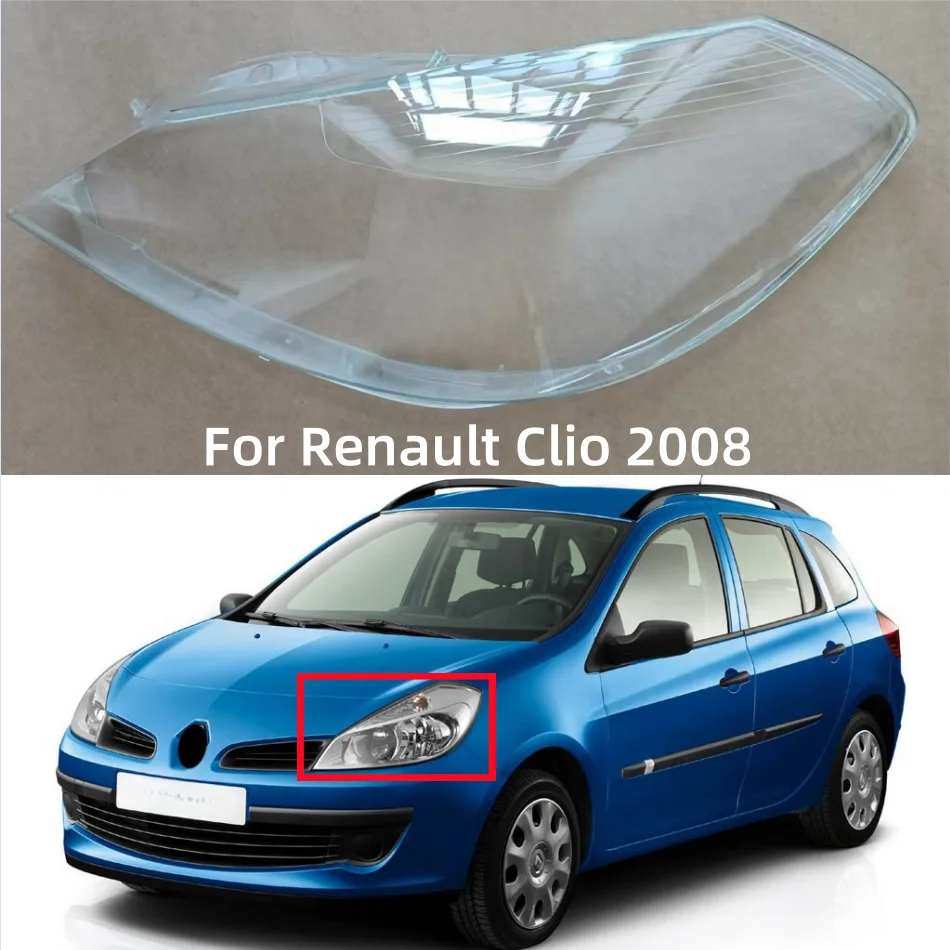 

For Renault Clio 2008 Headlight Lens Shell Headlamp Glass Lamp Cover Transparent Lampshade