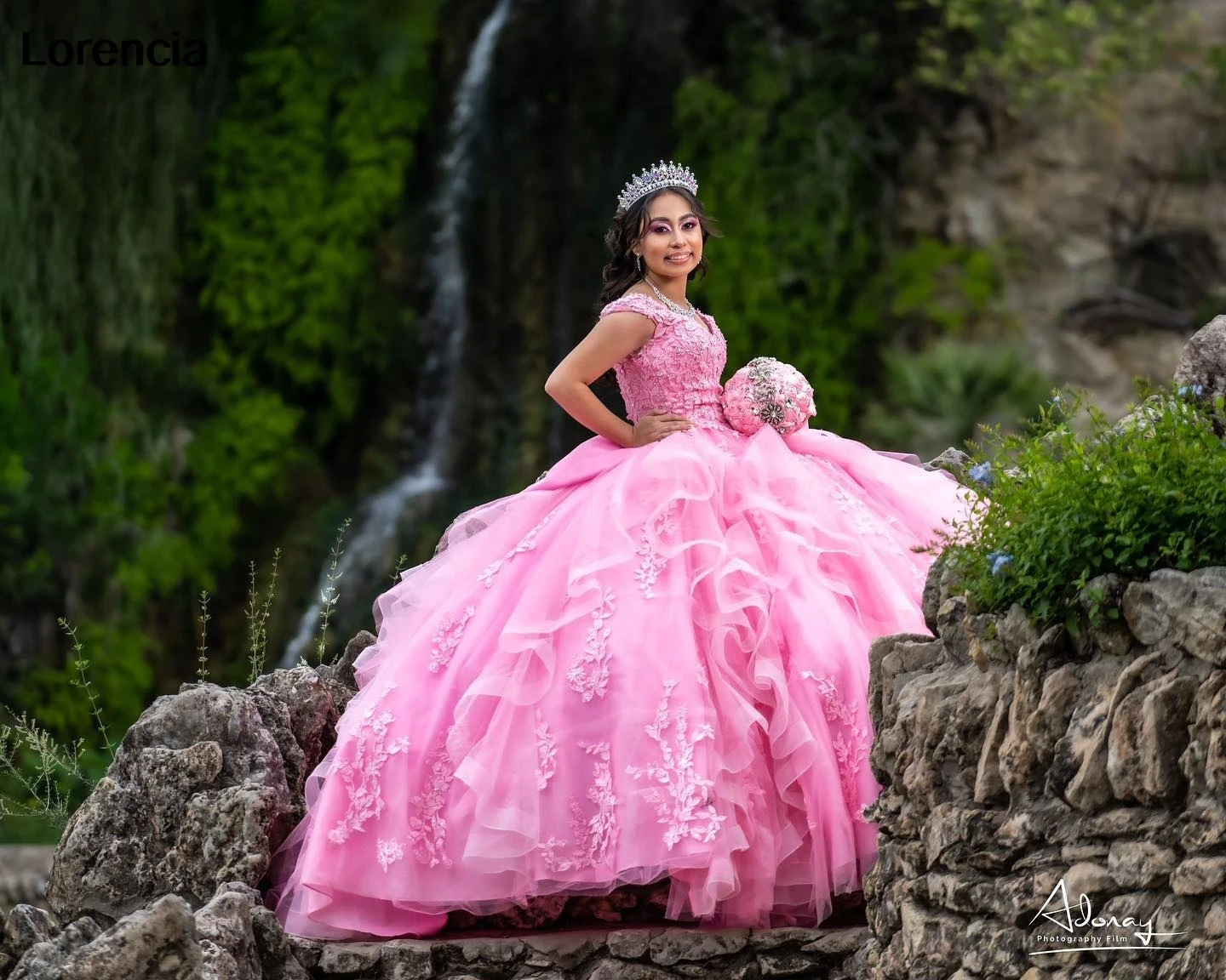 Robe de Quinceanera rose mexicaine personnalisée, robe de Rh, dentelle appliquée, perles, volants, corset, Sweet 16, robe éducative, 15 ans, YQD860