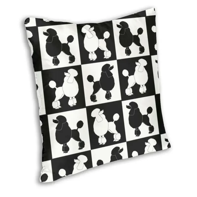 Kawaii Checkered Poodles Cushion Cover 3D Print Pudel Caniche Dog Floor Pillow Case for Car Fashion Pillowcase Home Decoration