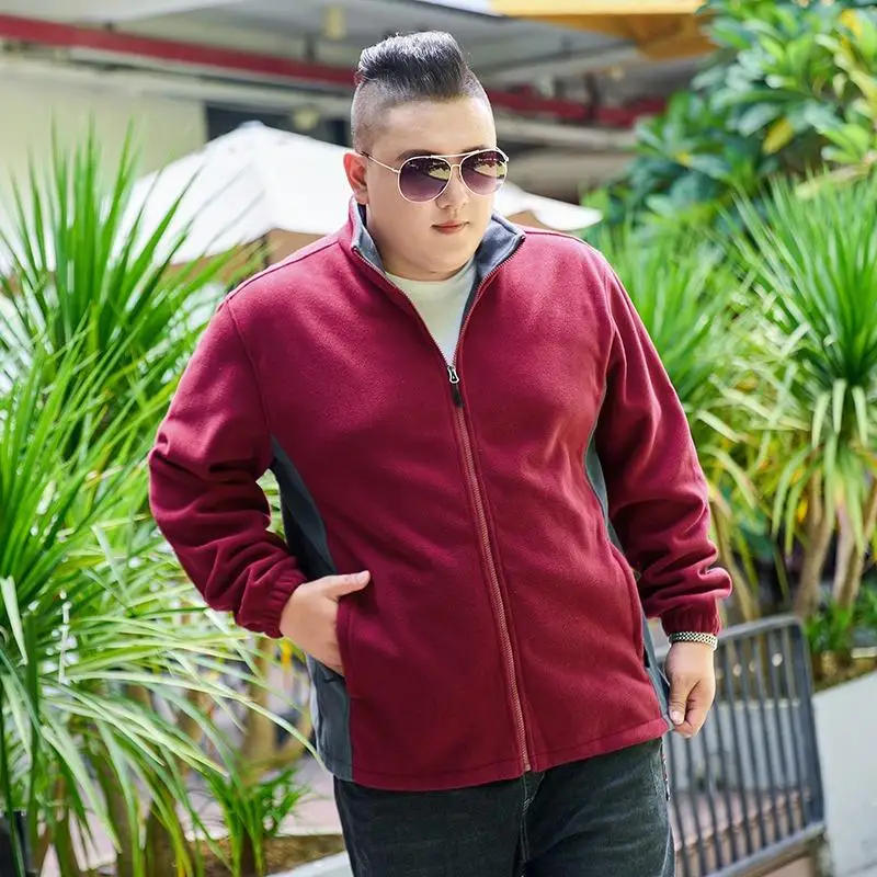 Plus Size men‘s Jacket Men Bust Parka Coats Male Fleece Lining Thicken Big Size Sportswear Zipper Outwear