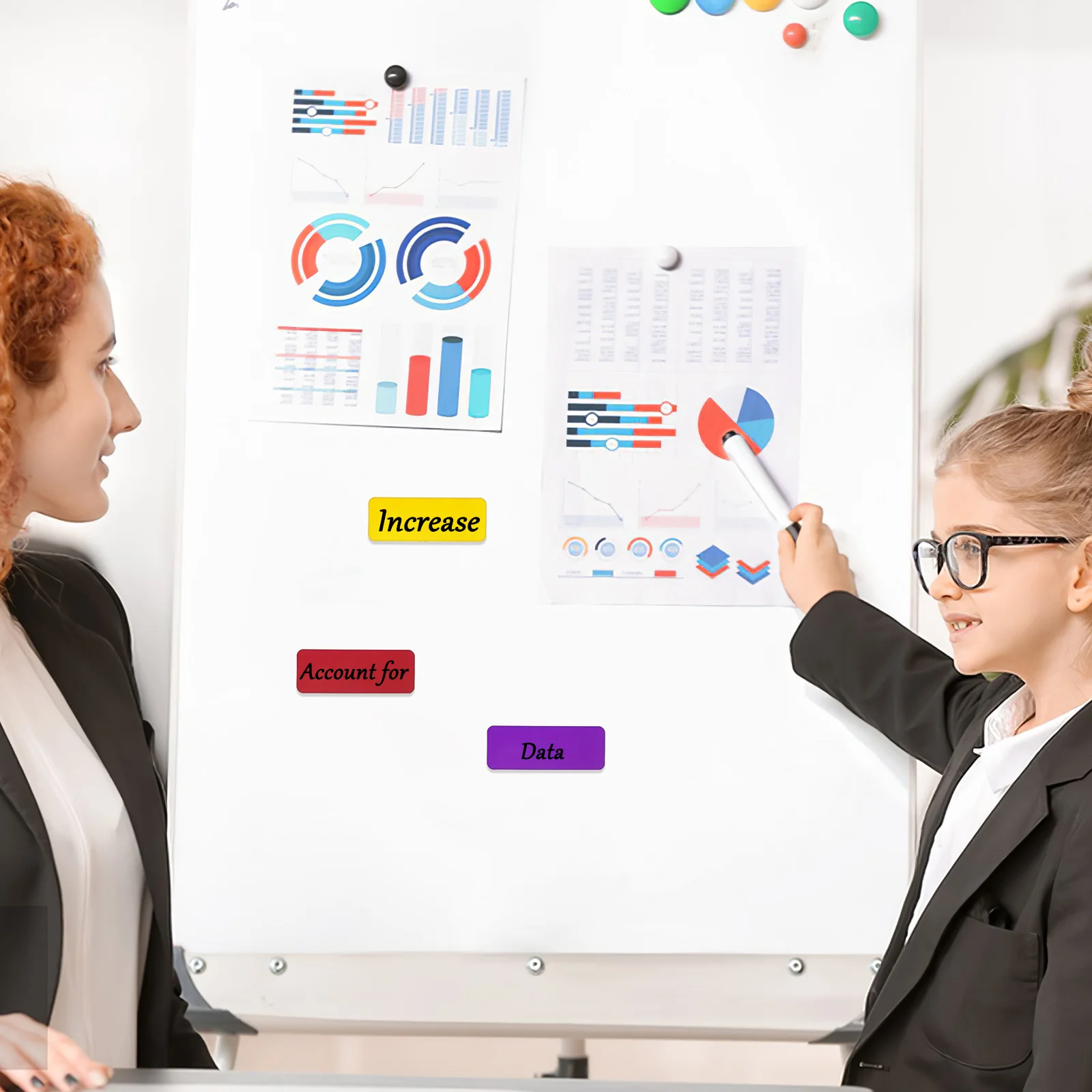 

54Pcs Magnetic Name Tags Reusable Dry Erase Label Color-Coded for Classroom Office Home Metal Surfaces Organization