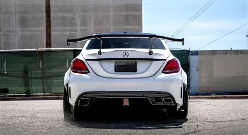For Benz W205 C Class C63 2015-2021 Real Carbon Fiber Tail Wing Wing Rear Trunk Lip Car Accessories Refit Decoration Spoiler Kit