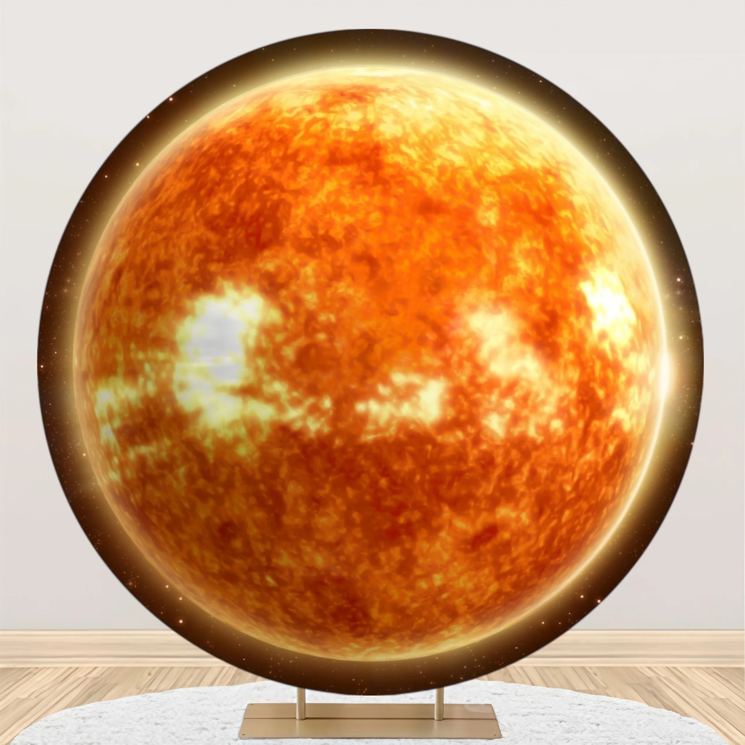 Round Planet Photography Backdrop Solar System Earth Jupiter Moon Sun Space Theme Kids Birthday Party Photo Shoot Background
