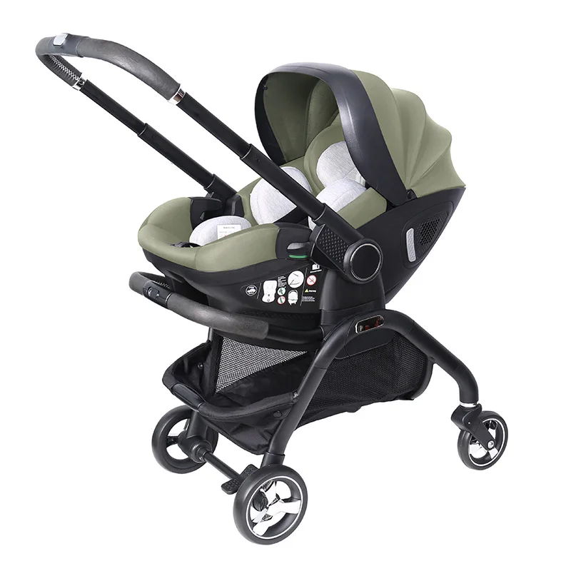 Kidilo Kinderwagen mit Korb 3-in-1-Taschenauto für Neugeborene, Zwei-Wege-Laufartefakt für Babys