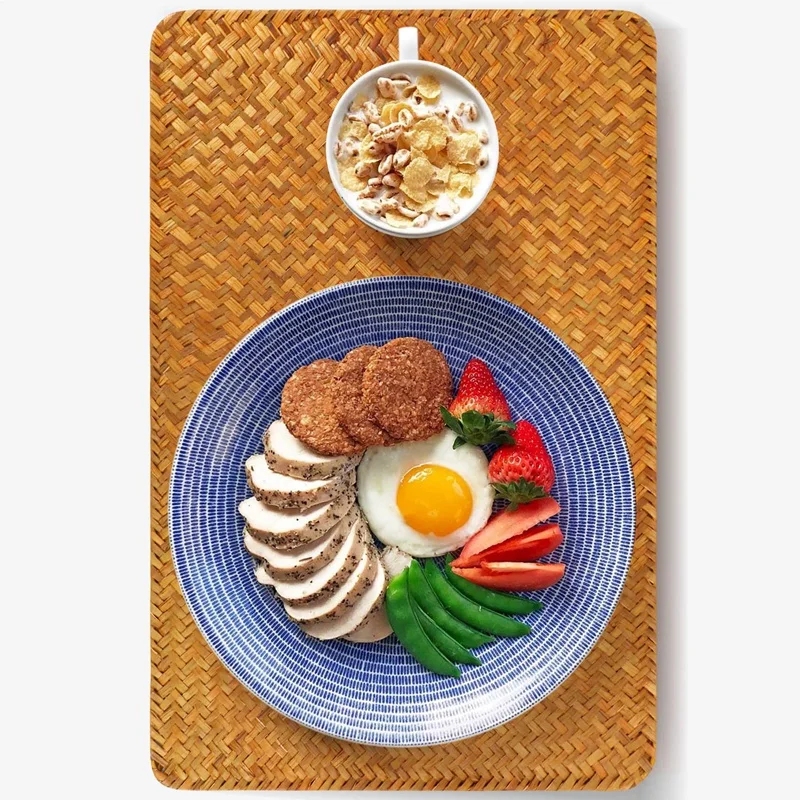 

place mats Pack of 4, Natural Seagrass Place Mat, 17 Inch X 12 Inch, Hand-Woven Rectangular Rattan Placemats