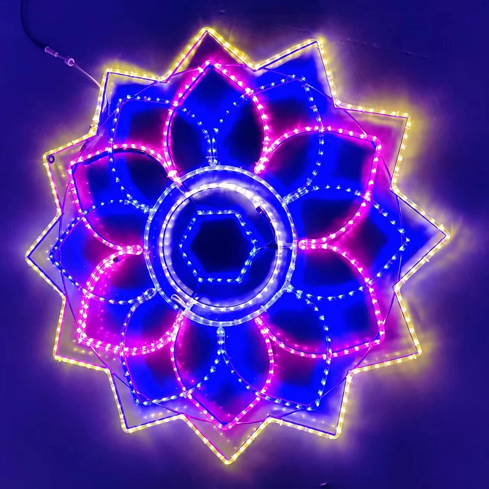 Custom Designed Outdoor Garden LED Motif Light Halloween Holiday Flower Shape Landscape Lamp Decoration IP65 Rated