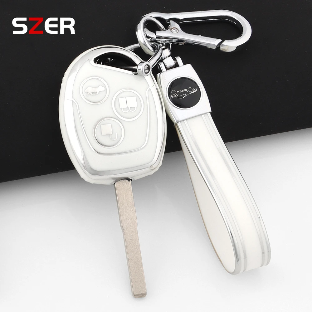 

Модный чехол из ТПУ с дистанционным управлением для автомобиля, чехол для Ford Mondeo Fusion Focus 2 Fiesta Galaxy C-Max S-Max, держатель, брелок для ключей