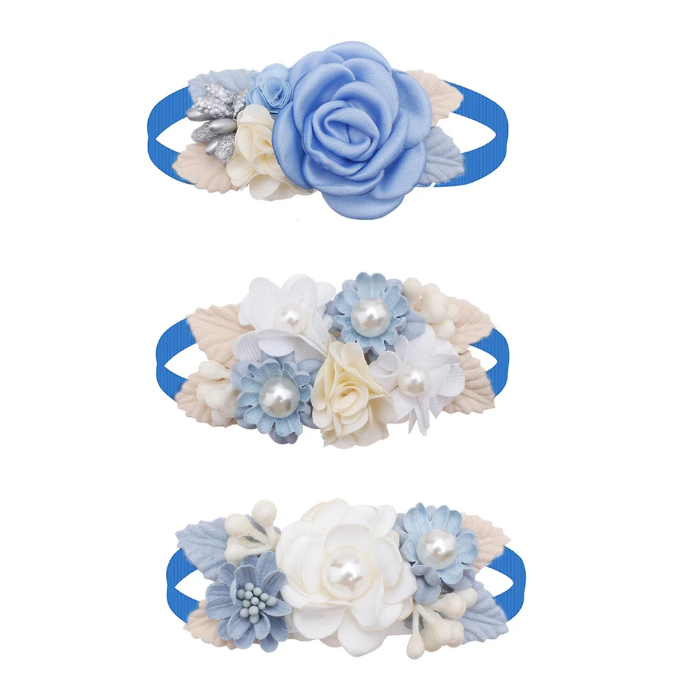 10pcs Flowers Dog Bowties Cute Pet Bowties Cat Dog Grooming Accessories Puppy Adjustable Collar Dog Bow Ties Supplies