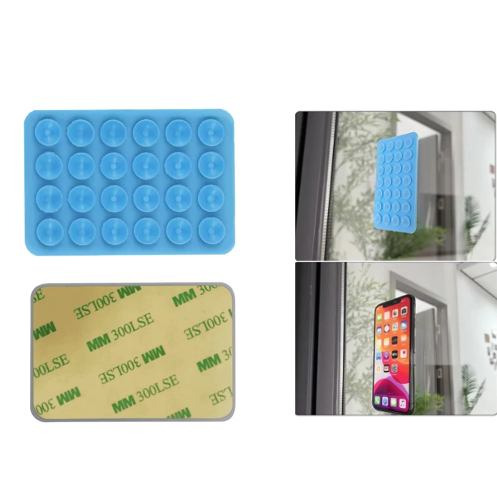 Silicone Suction Cup Phone Holder Multifunctional Suction Cup Wall Stand Square Anti-Slip Single-Sided Case Mount Back Sticker