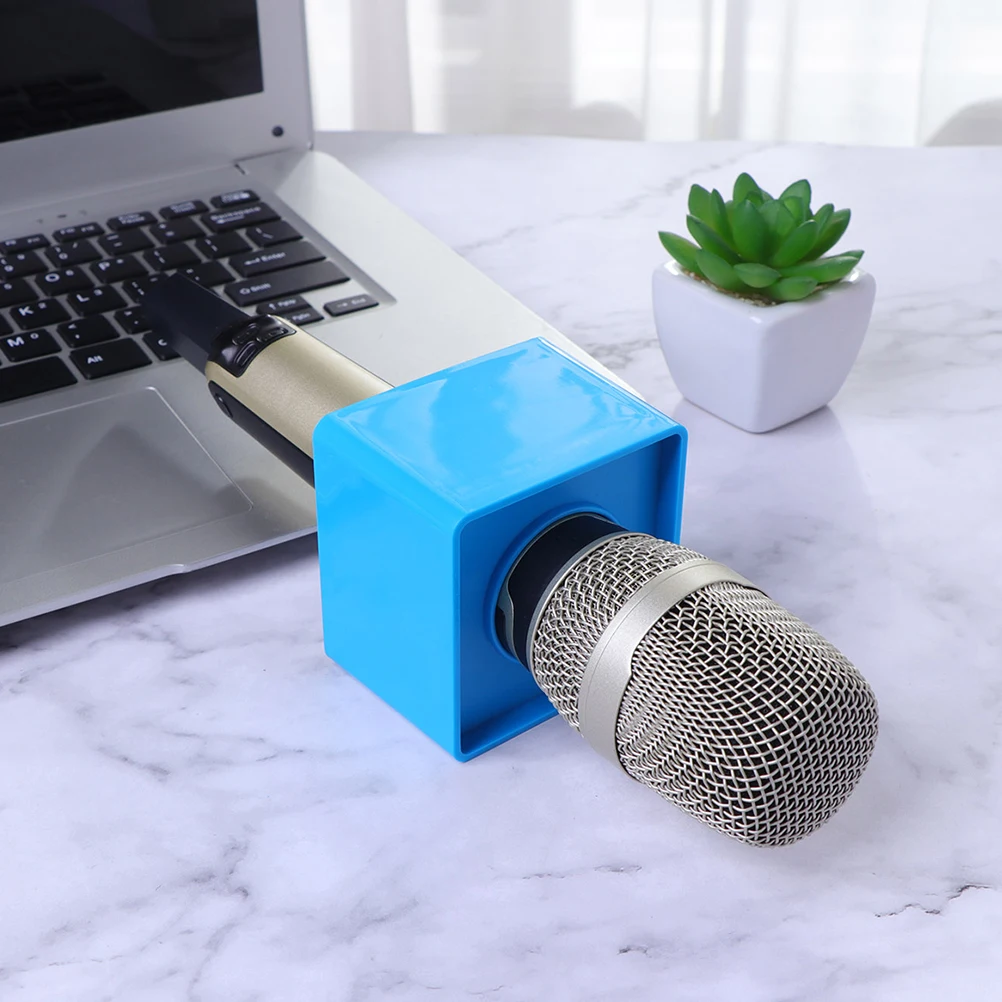 

2 Pcs Standard Microphone Chuck Interview Logo Flags Stage Cube Holder Studio Props