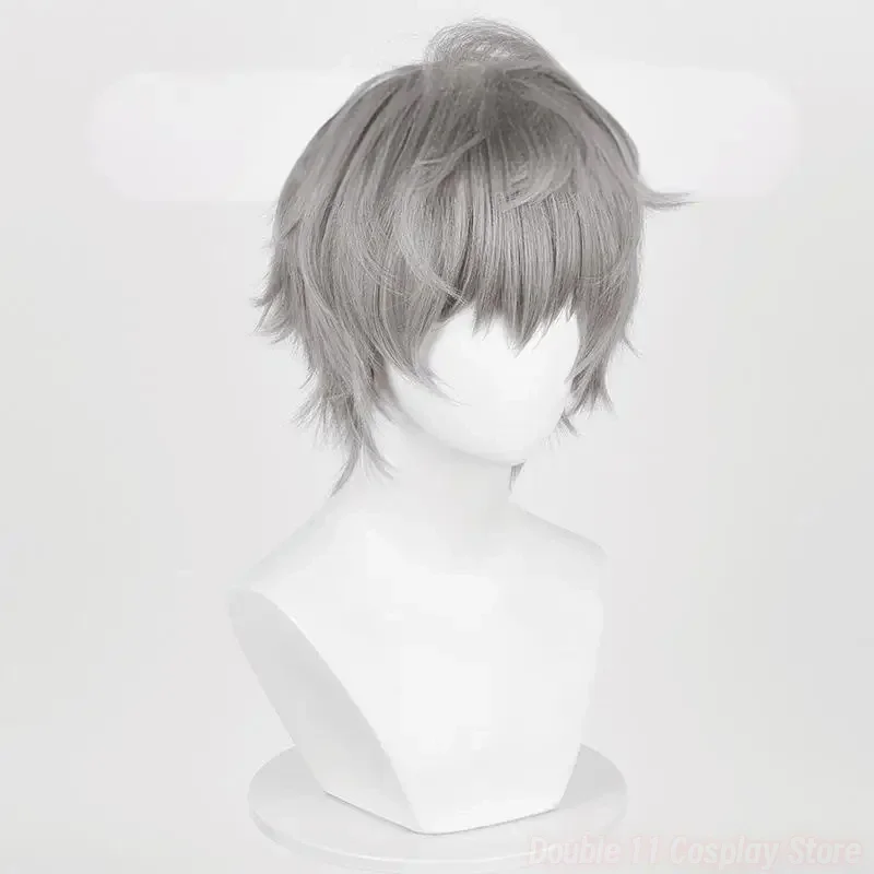 Nouveau Anime Alien scène jusqu'à Cosplay perruque hommes argent gris cheveux courts résistant à la chaleur synthétique perruques casquette carnaval Halloween accessoire