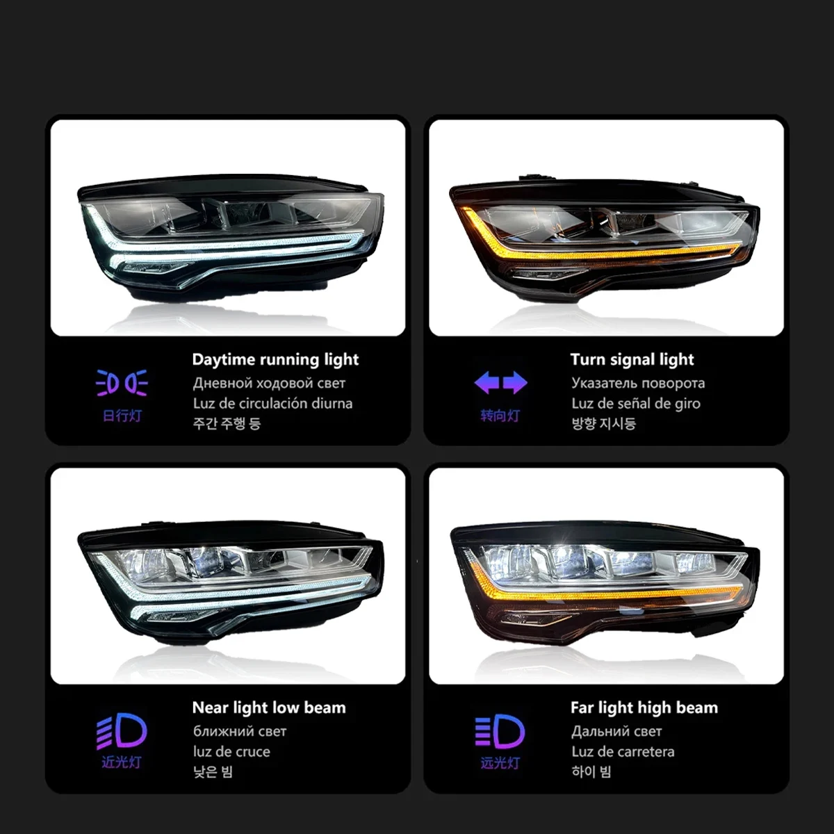 Luci per auto per Audi A7 faro a LED 2011-2018 A7L lampada frontale Drl obiettivo del proiettore accessori automobilistici