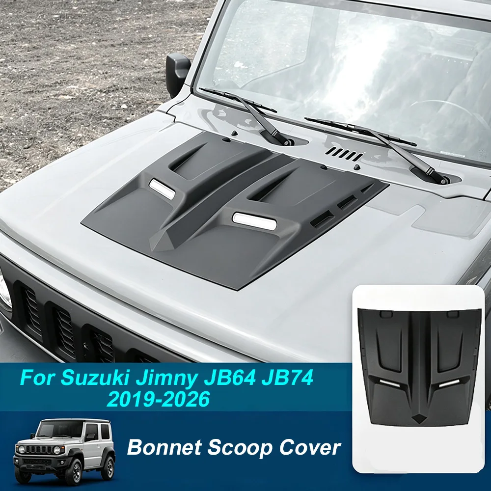 Car Front Bonnet Hood Scoop Decorative Cover For Suzuki Jimny JB64 JB74 2019‑2026 Engine Hood Air Vent Trim Upgrade Parts