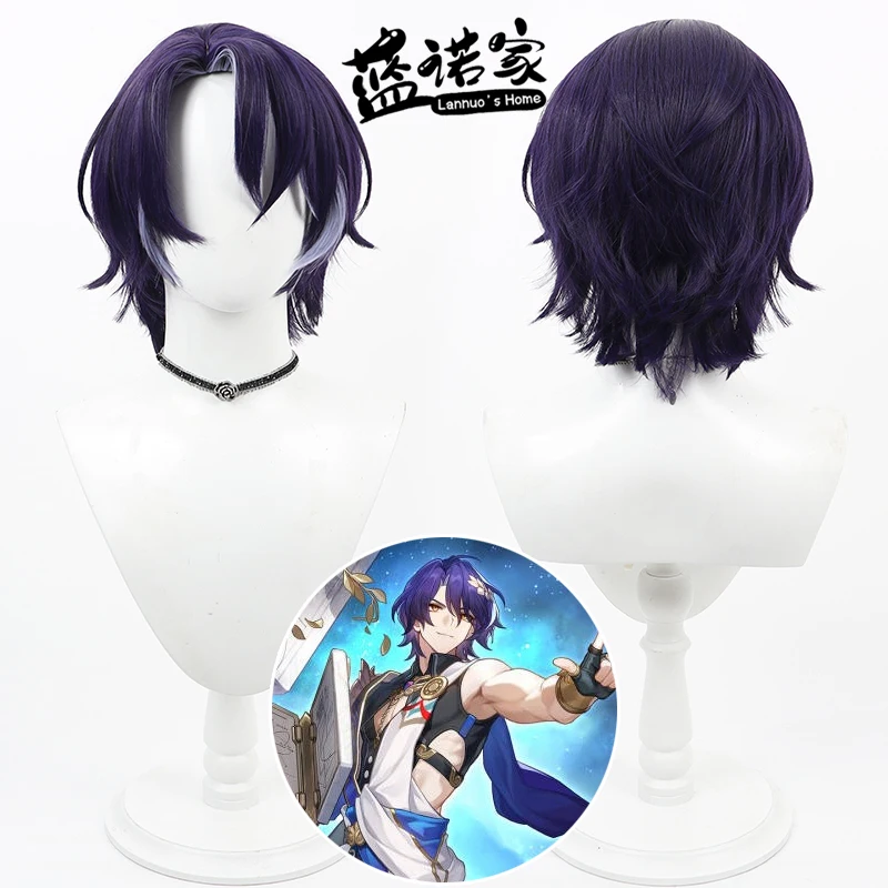 

Anime Honkai Star Rail Dr. Ratio Cos Cosplay Wig Halloween Carnival Party Props Synthetic Hair Heat Resistant Fiber + Wig Cap