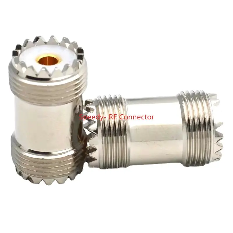 Conector recto SL16 UHF SO239 hembra a UHF hembra, adaptador doble para UHF PL259 macho, 2 unids/lote