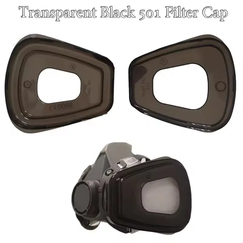 Black Clear 501 Filter Cap Cover 5N11 Cotton Filter Replaceable For Chemical Respirator Painting 7502/6200/6800 Dust Mask