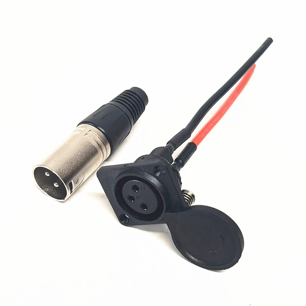 3-Hole Inline Socket & Cable For Electric Mobility Devices Scooter Battery Charger Connector Kit 3-Pin Port Connector Socket