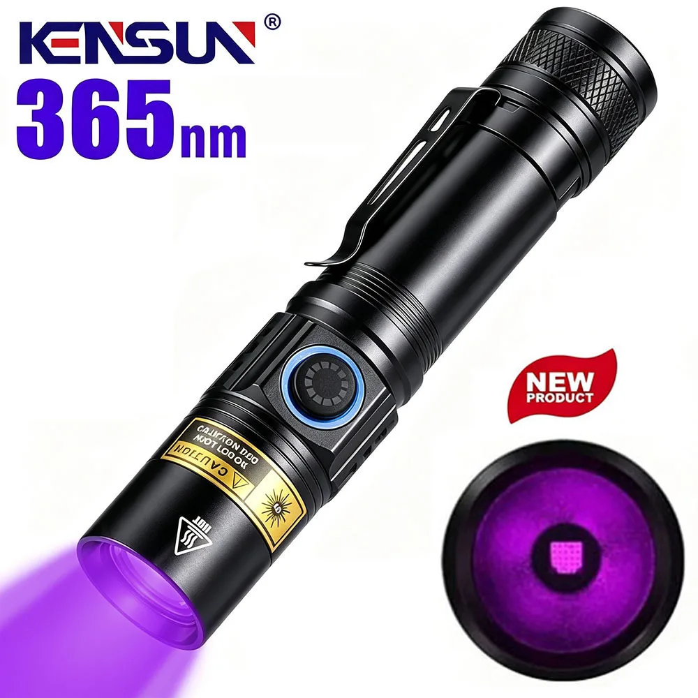 UV 365nm High Power Blacklight USB Flashlight Invisible Ink Marker Cat Dog Urine Tinea Ore Money Scorpion Fluorescence Light