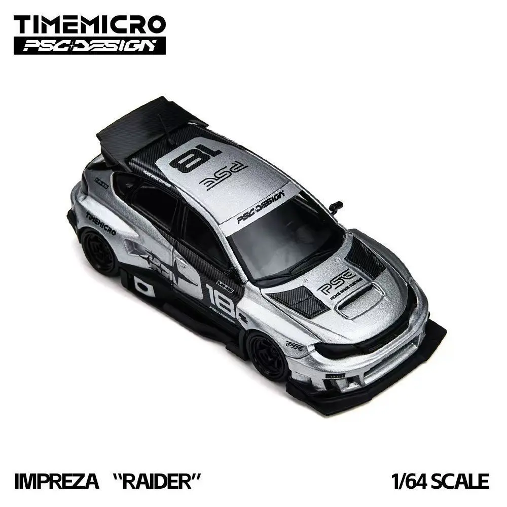 Diecast TM × PSC 1:64 Scale Subaru Impreza Strike Silver Alloy Car Model
